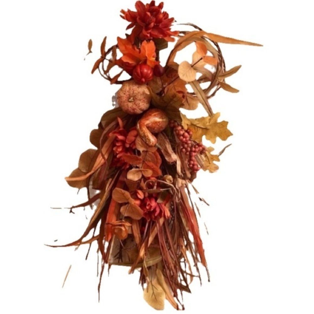 New Fall Floral DoorWall Swag Door Hanger Pumpkins Wreath